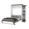 Bestar Orion Queen Murphy Bed with Narrow Shelving Unit (85W), White & Walnut Grey 116880-000017 - alternate 10